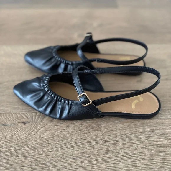 Report Black Women's Ruched Mary Jane Slingback Flats - Picture 3 of 6